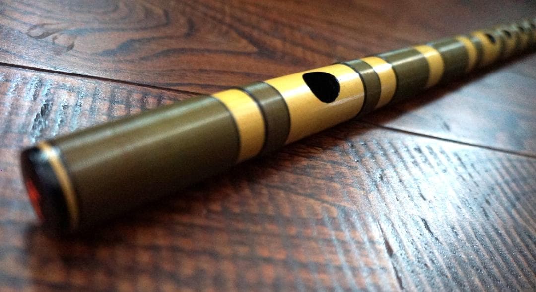 竹笛・横笛・和楽器・六穴・五本調子・祭り笛・巻き有り・美品