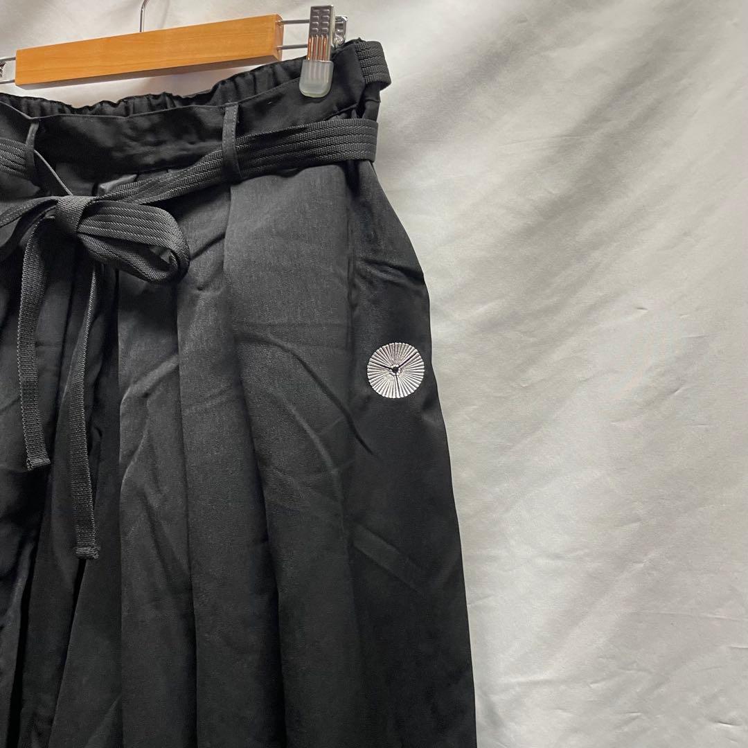 和衣メンズパンツ 袴風 ブラック