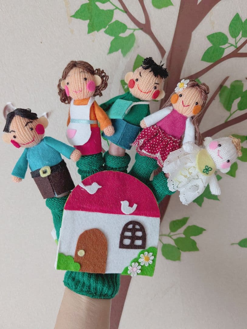 ゆなママ様オーダー品　ねこのお医者さんテーブルシアター　手袋シアター