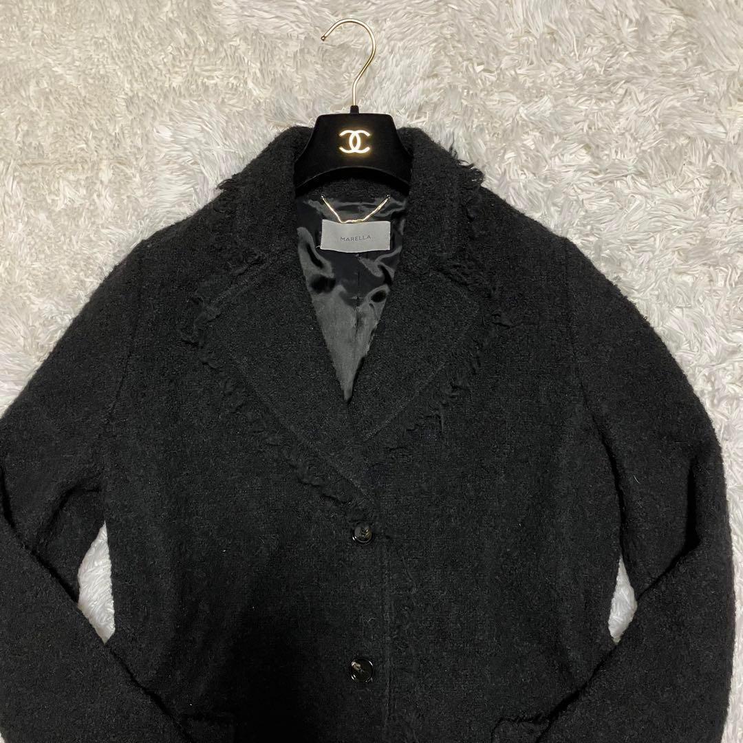 ✨美品 大きいサイズ✨マレーラ チェスターコート アルパカ マキシ丈 メランジ
