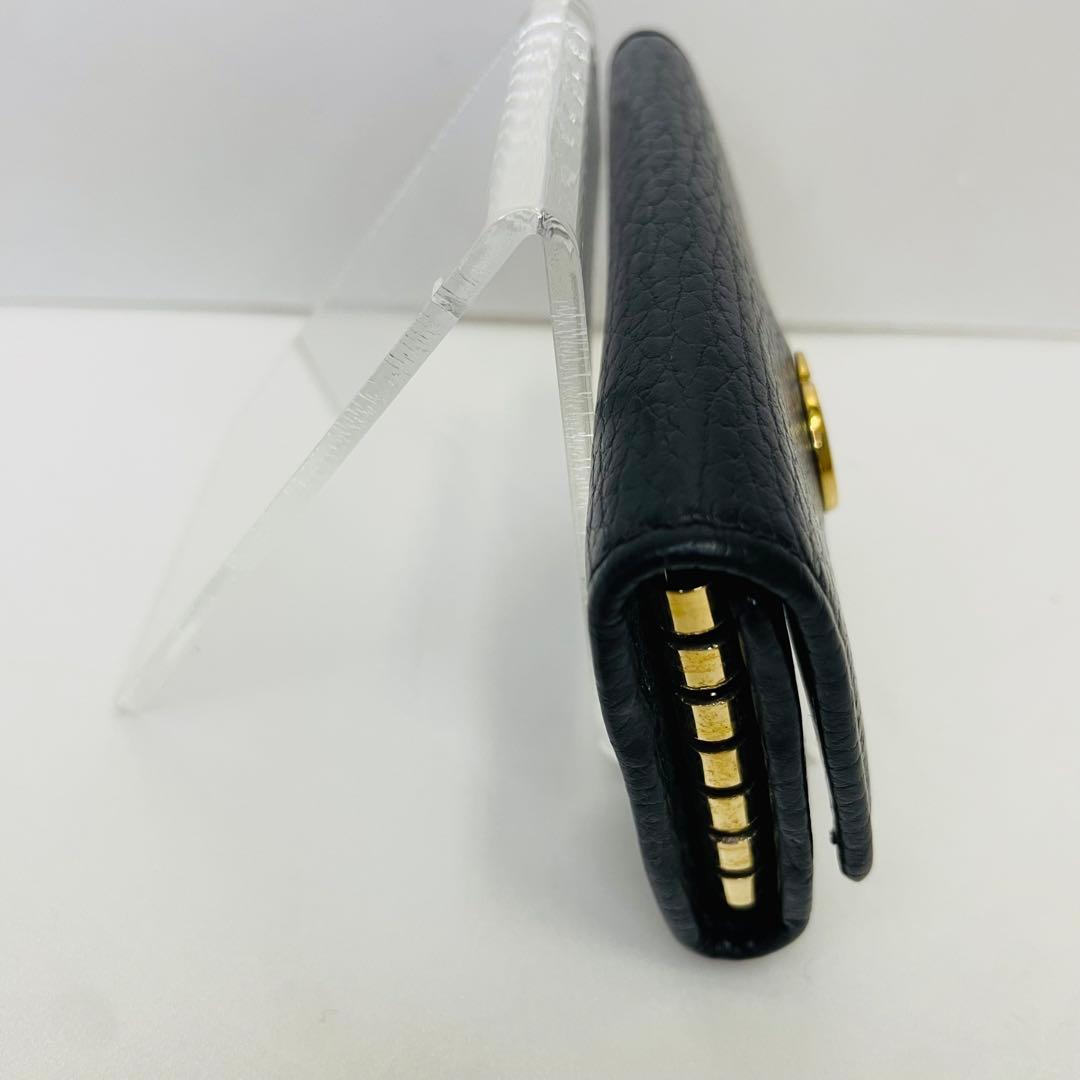 美品 GUCCI グッチ GGマーモント 6連キーケース レザー ブラック 黒