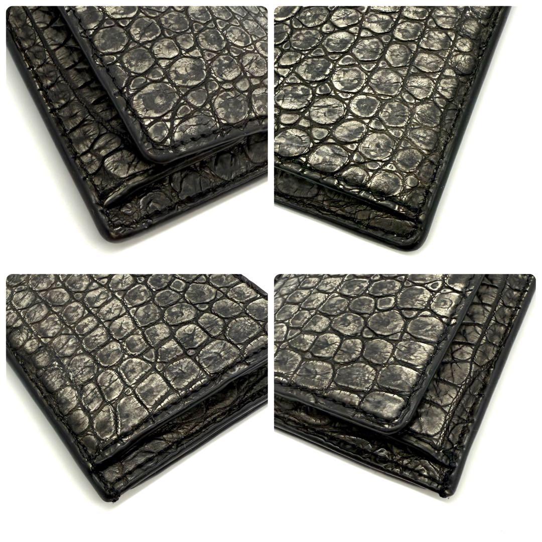 サンザ　vermilion 阿波松煙墨染クロコ S3H マネークリップ