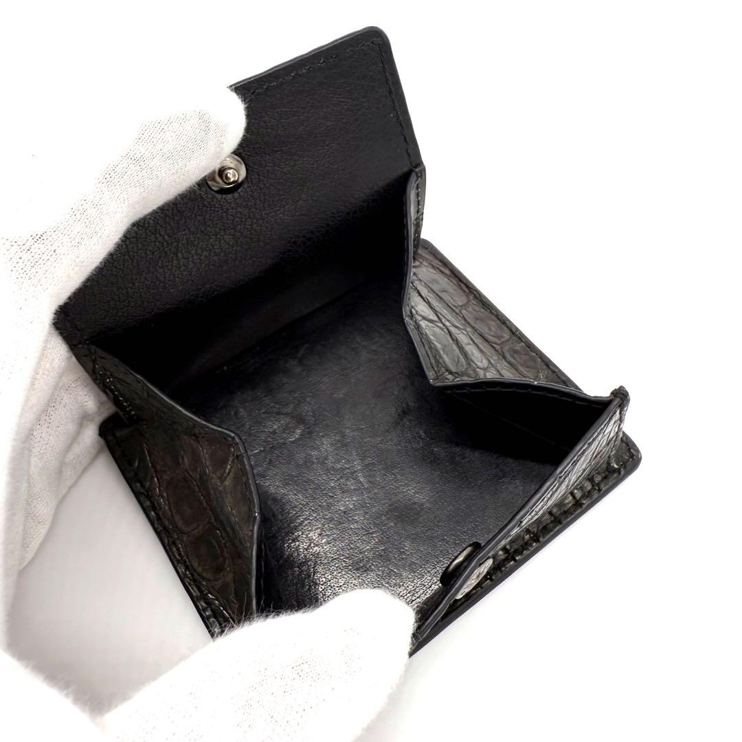 サンザ　vermilion 阿波松煙墨染クロコ S3H マネークリップ