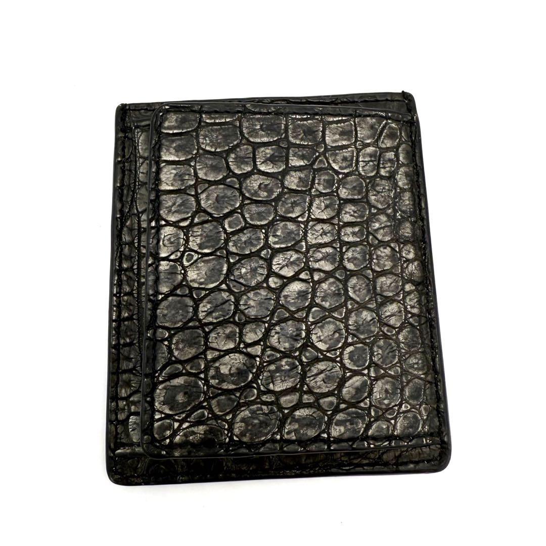 サンザ　vermilion 阿波松煙墨染クロコ S3H マネークリップ