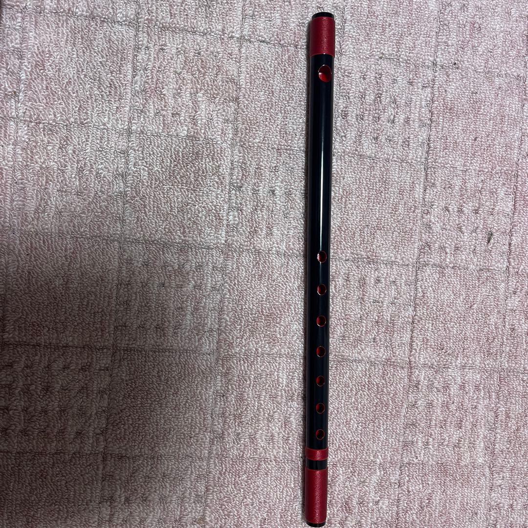 篠笛 黒と赤 4調子 7穴