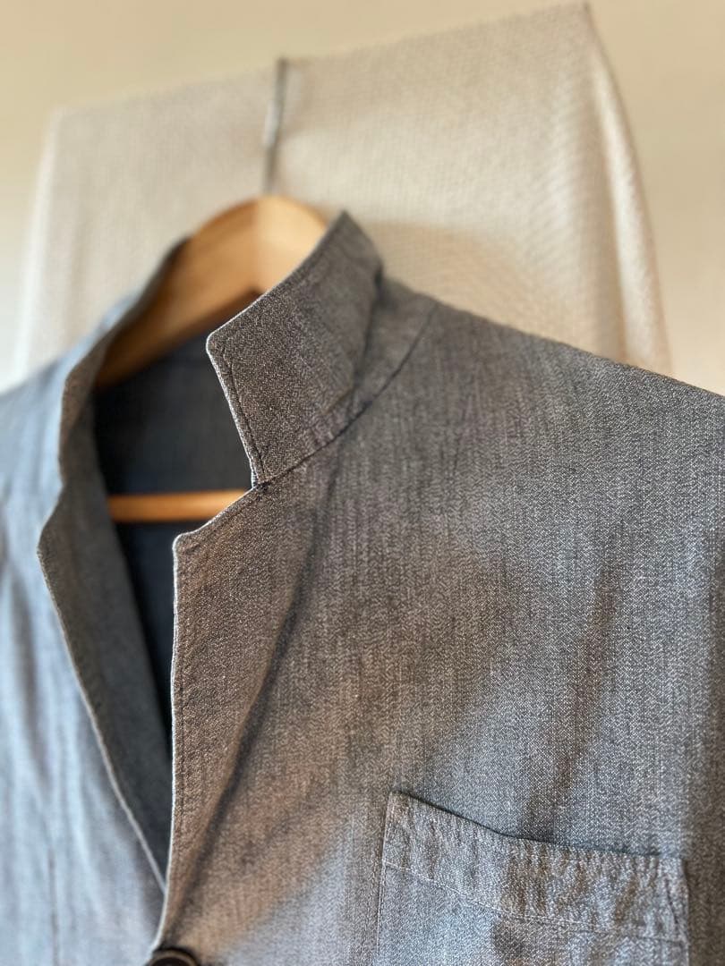 40s 50s フレンチワーク ブラックシャンブレー 平織りアトリエコート