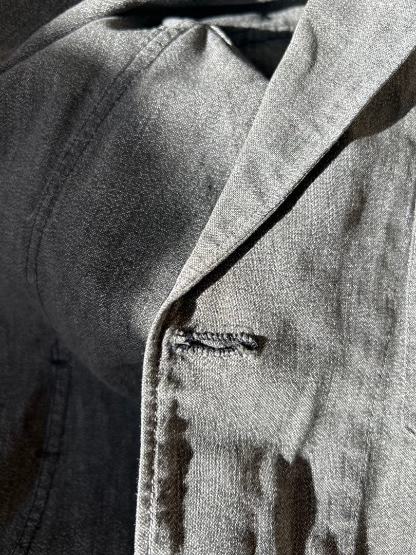 40s 50s フレンチワーク ブラックシャンブレー 平織りアトリエコート