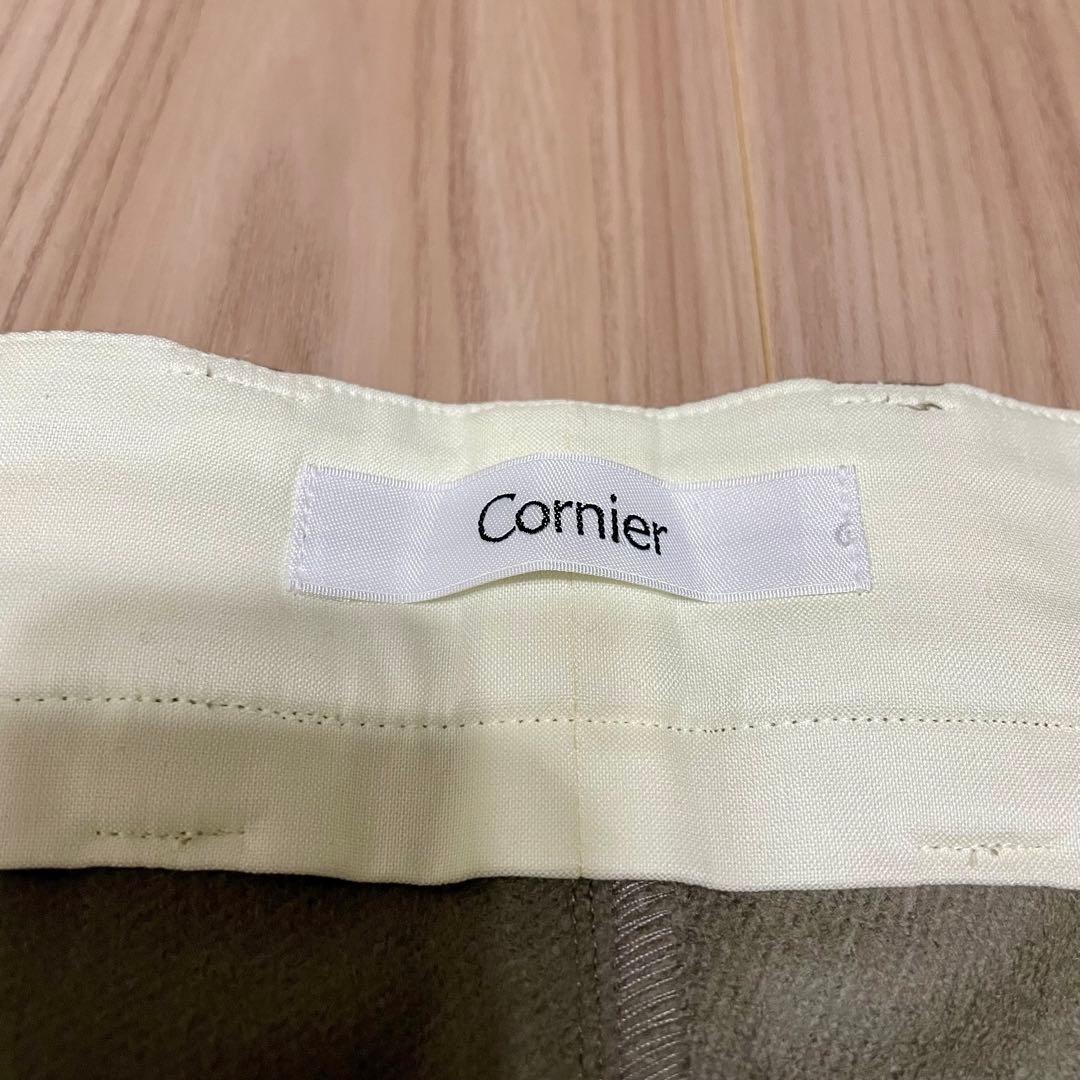 Cornier ウールカシミヤ ワイドスラックス S グレージュ　新品未使用