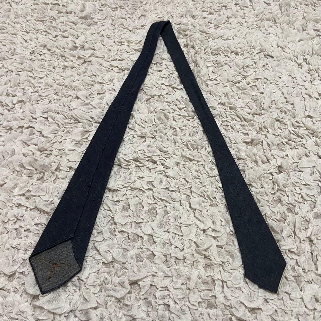 美品 RRL ダブルアールエル インディゴ デニム ネクタイ イタリア製