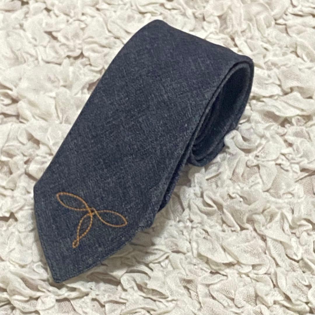 美品 RRL ダブルアールエル インディゴ デニム ネクタイ イタリア製