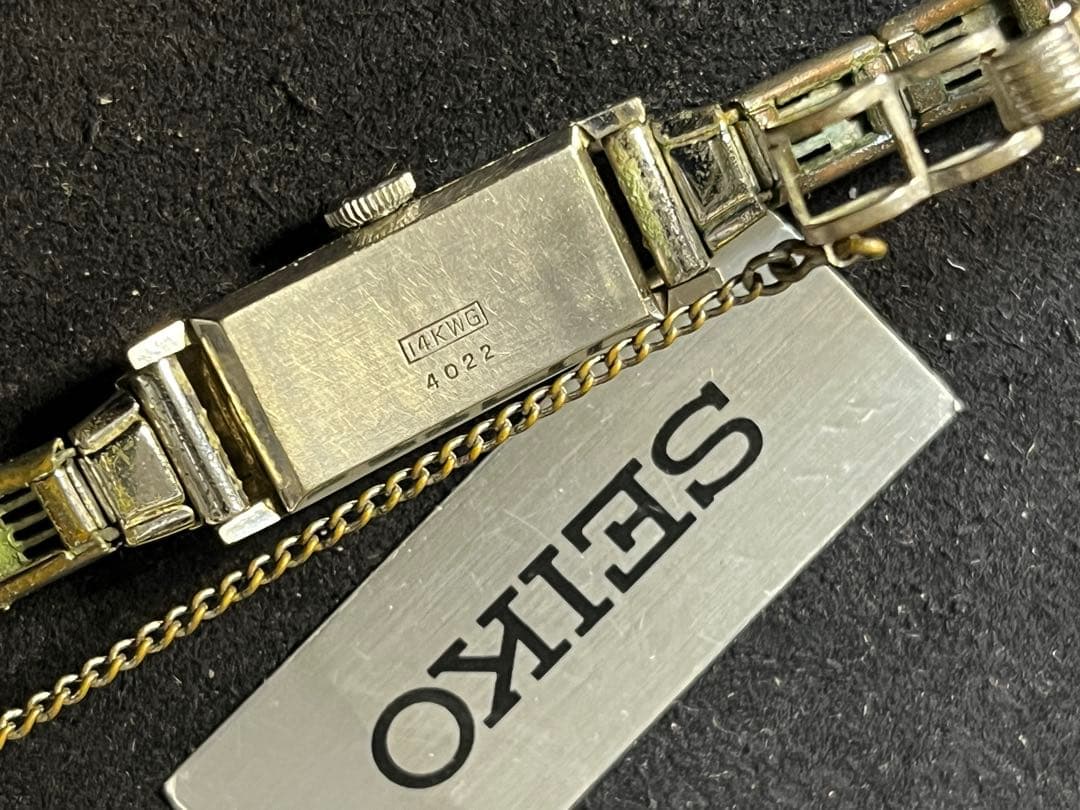 ★ 稼働品 アンティーク 14KWG Lady SEIKO レディース 腕時計