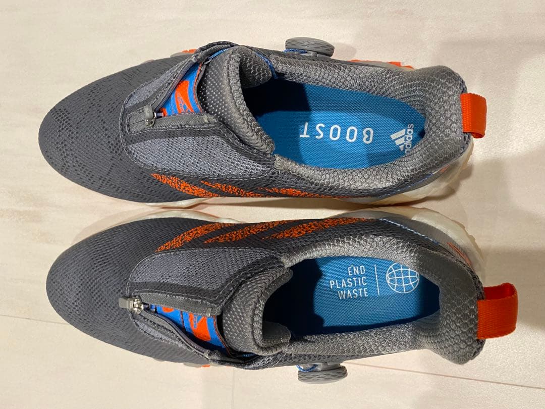 adidas ゴルフシューズ ダークグレー/オレンジ