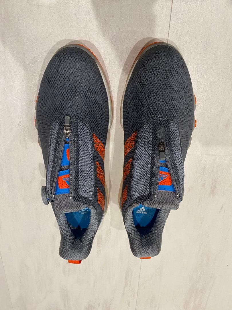 adidas ゴルフシューズ ダークグレー/オレンジ