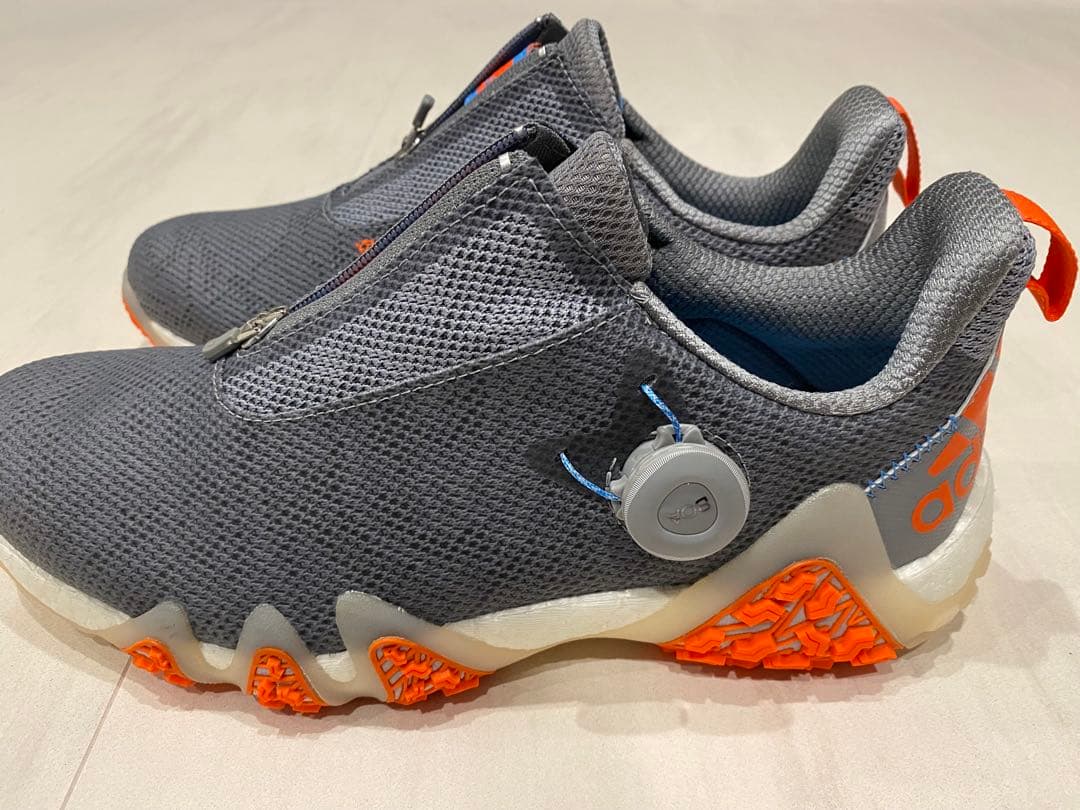 adidas ゴルフシューズ ダークグレー/オレンジ