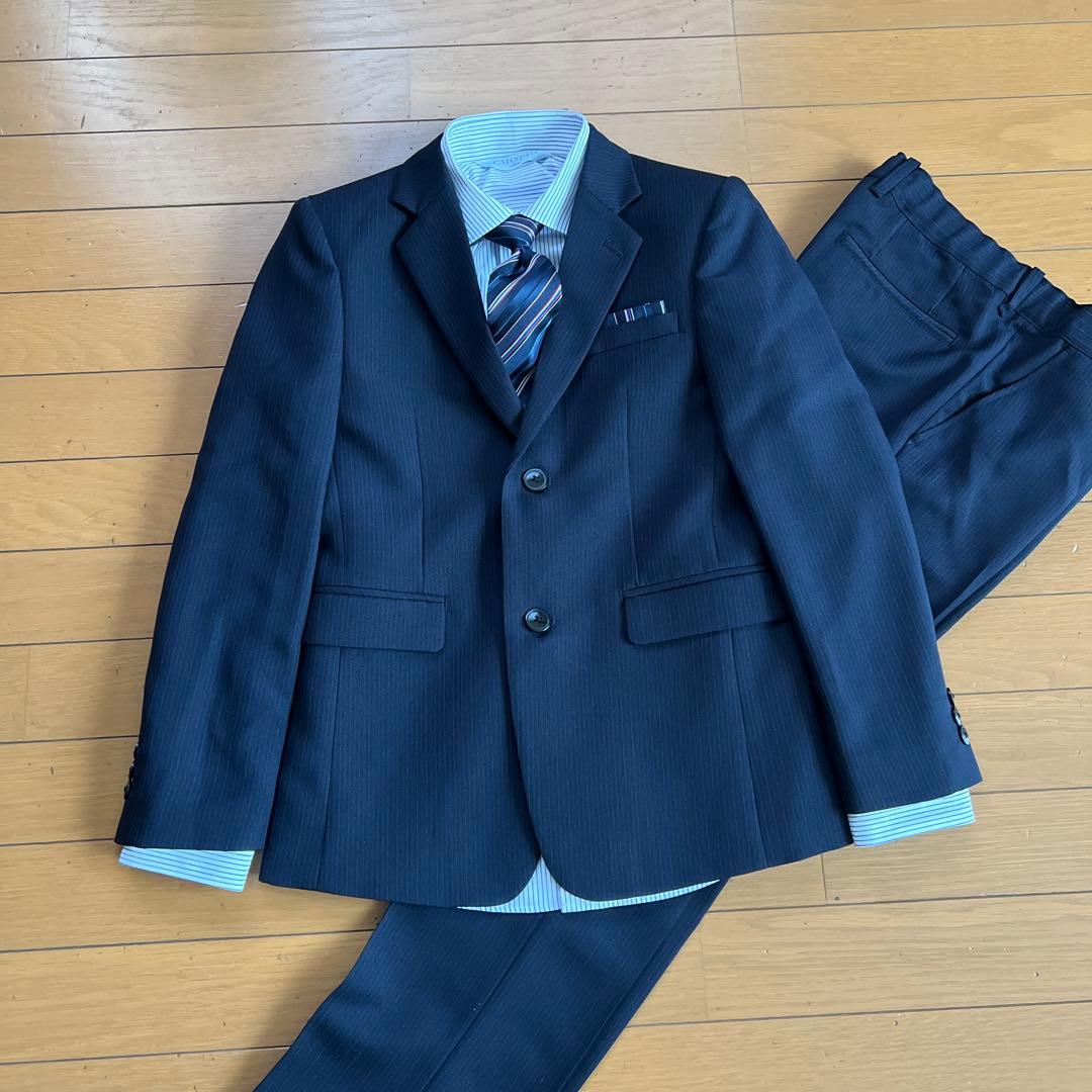 極美品✨⑤点フルセット　CHOPIN 黒スーツ　セットアップ150濃紺ネイビー