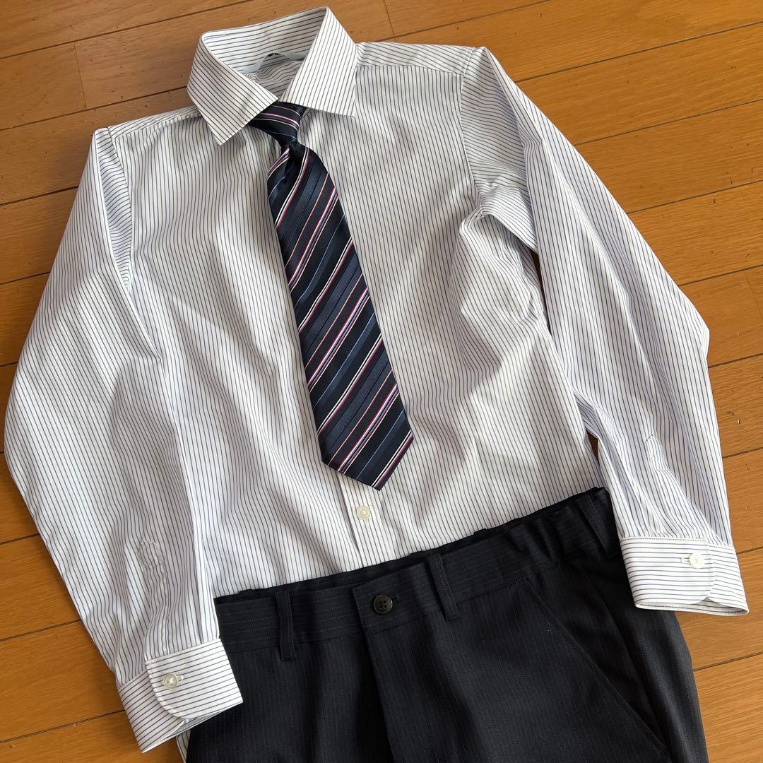 極美品✨⑤点フルセット　CHOPIN 黒スーツ　セットアップ150濃紺ネイビー