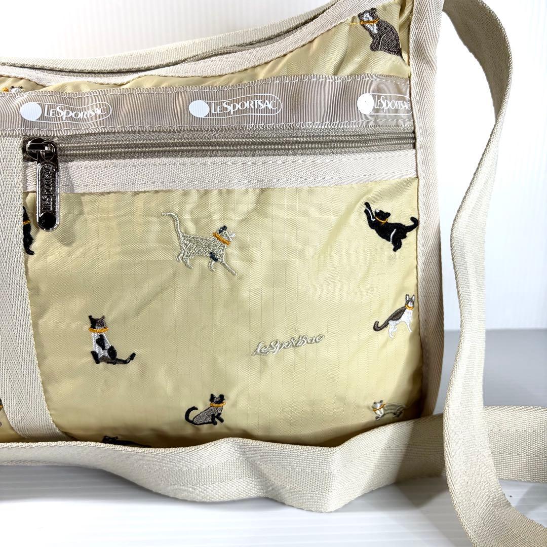 希少 新品 レスポートサック 猫刺繍 完売品 デラックスエブリデイ ベージュ