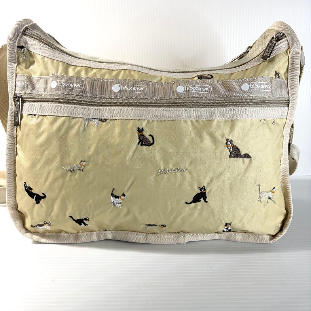 希少 新品 レスポートサック 猫刺繍 完売品 デラックスエブリデイ ベージュ
