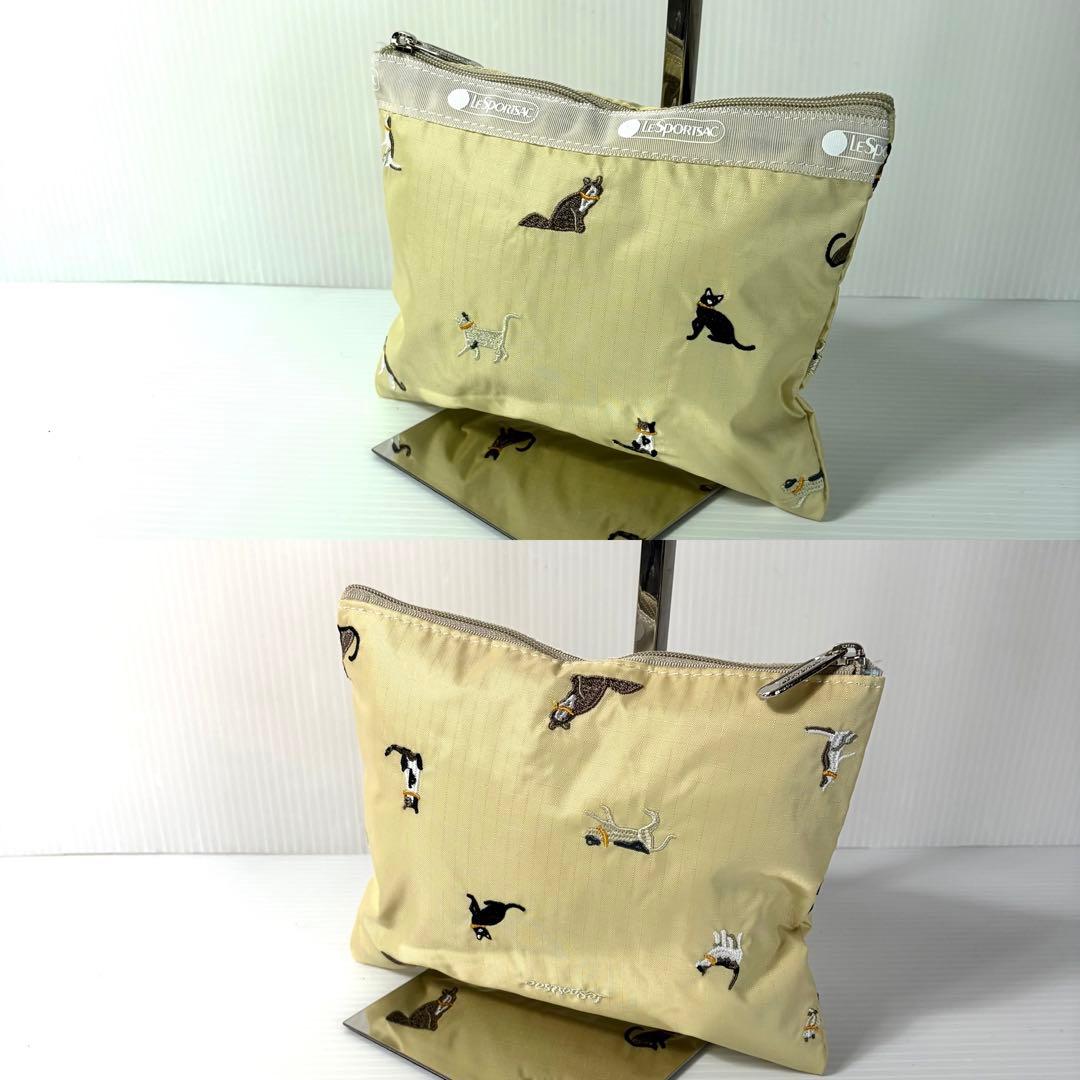 希少 新品 レスポートサック 猫刺繍 完売品 デラックスエブリデイ ベージュ