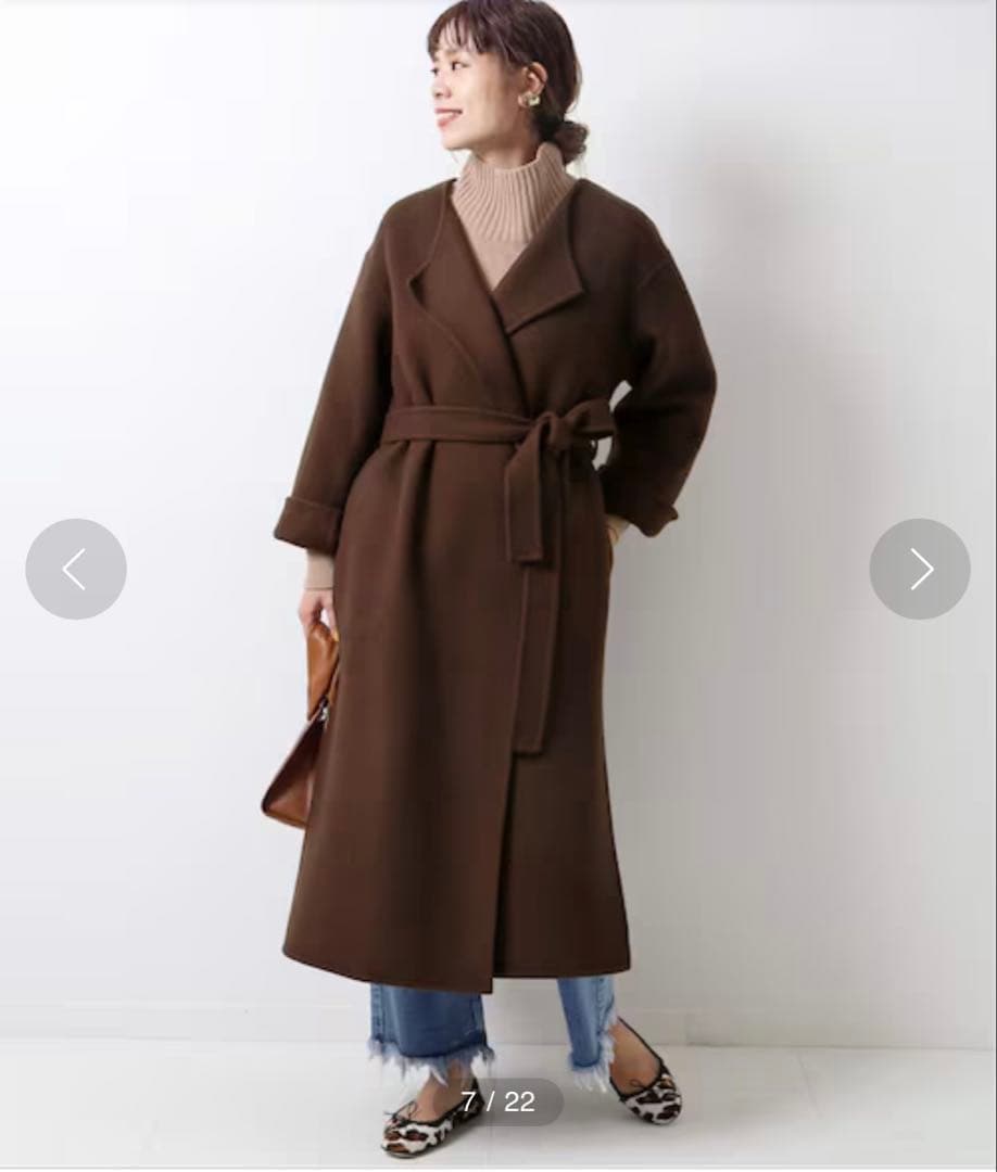 Spick&Span スピックアンドスパン / ヴェロアフォールドラペルコート