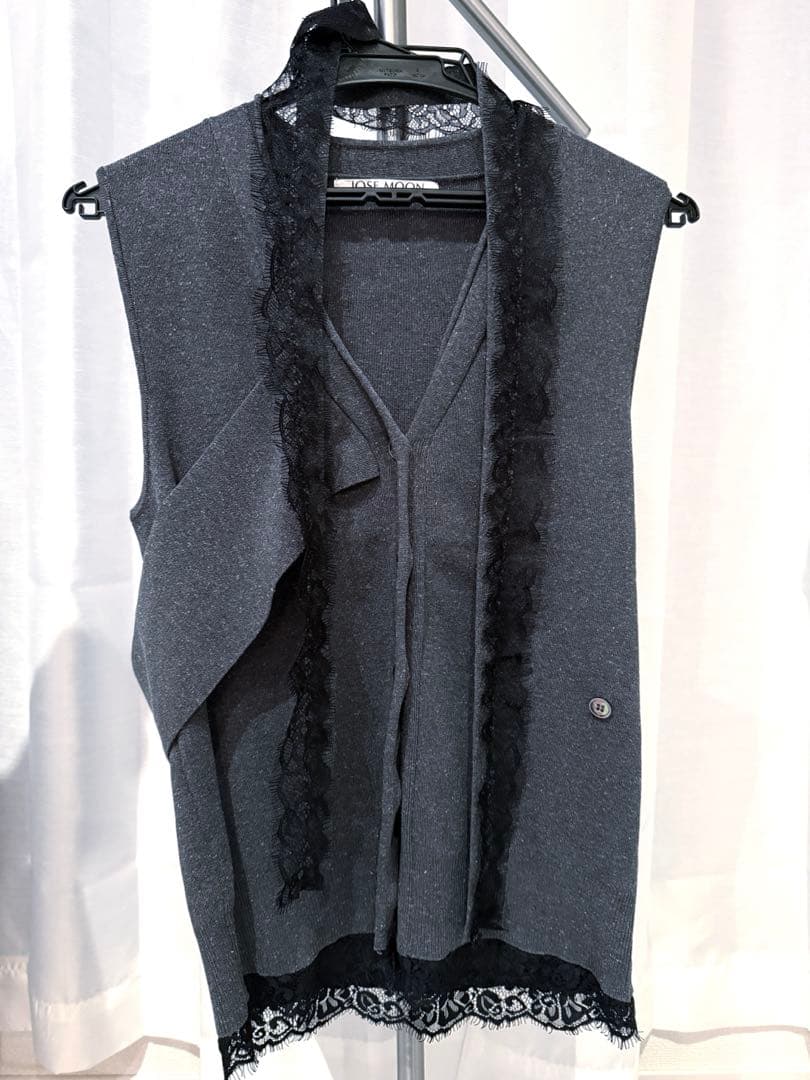 JOSE MOON ジョゼムーン　ニットベスト　レース　グレー