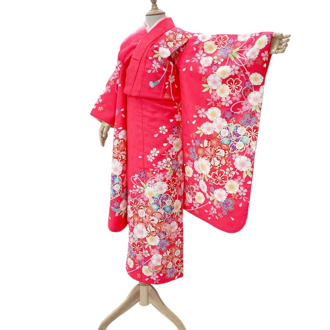 ◎mk-2590　七五三　振袖　着物・襦袢　2点セット　　9-29