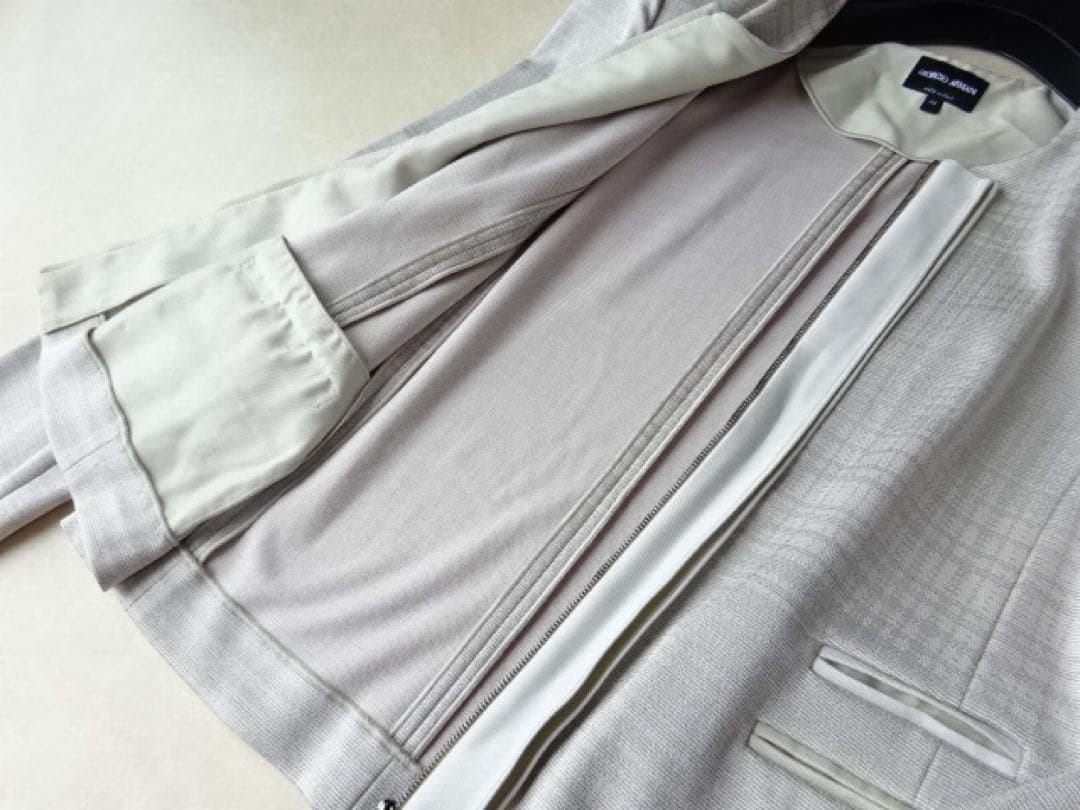 新品　ジョルジオアルマーニ　ニット　ノーカラージャケット　サイズ44