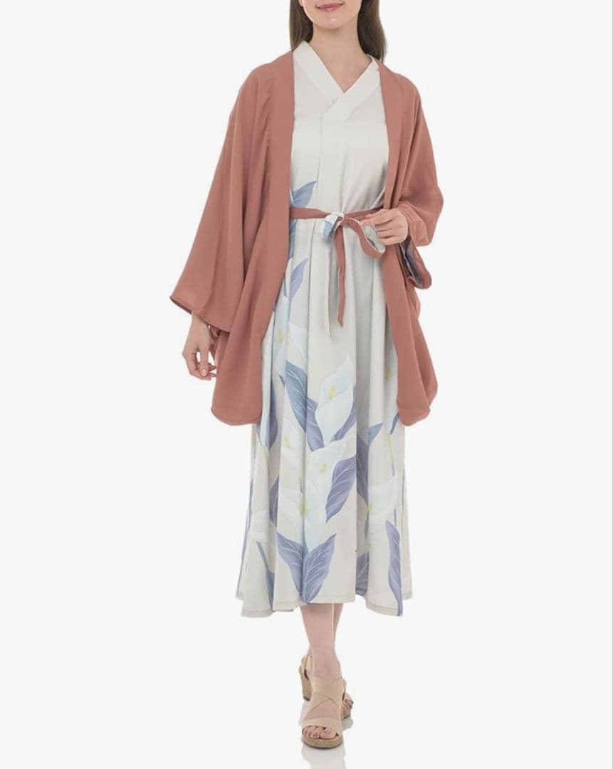 ワモノヤカヤ　新品未使用タグ付き水芭蕉羽織付きロングワンピースFREE SIZE