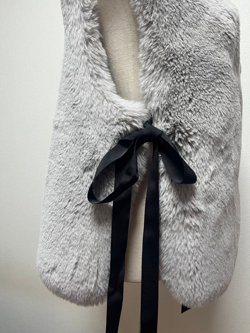 Lemonplet レモンプレット　ファーベスト　エコファー　グレー　リボン