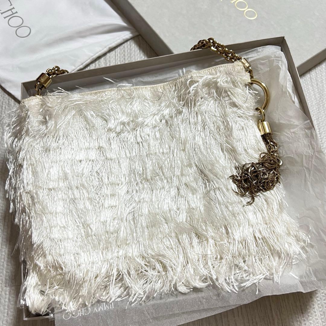 JIMMY CHOO ジミーチュウ CALLIE TIF サテン クラッチバッグ