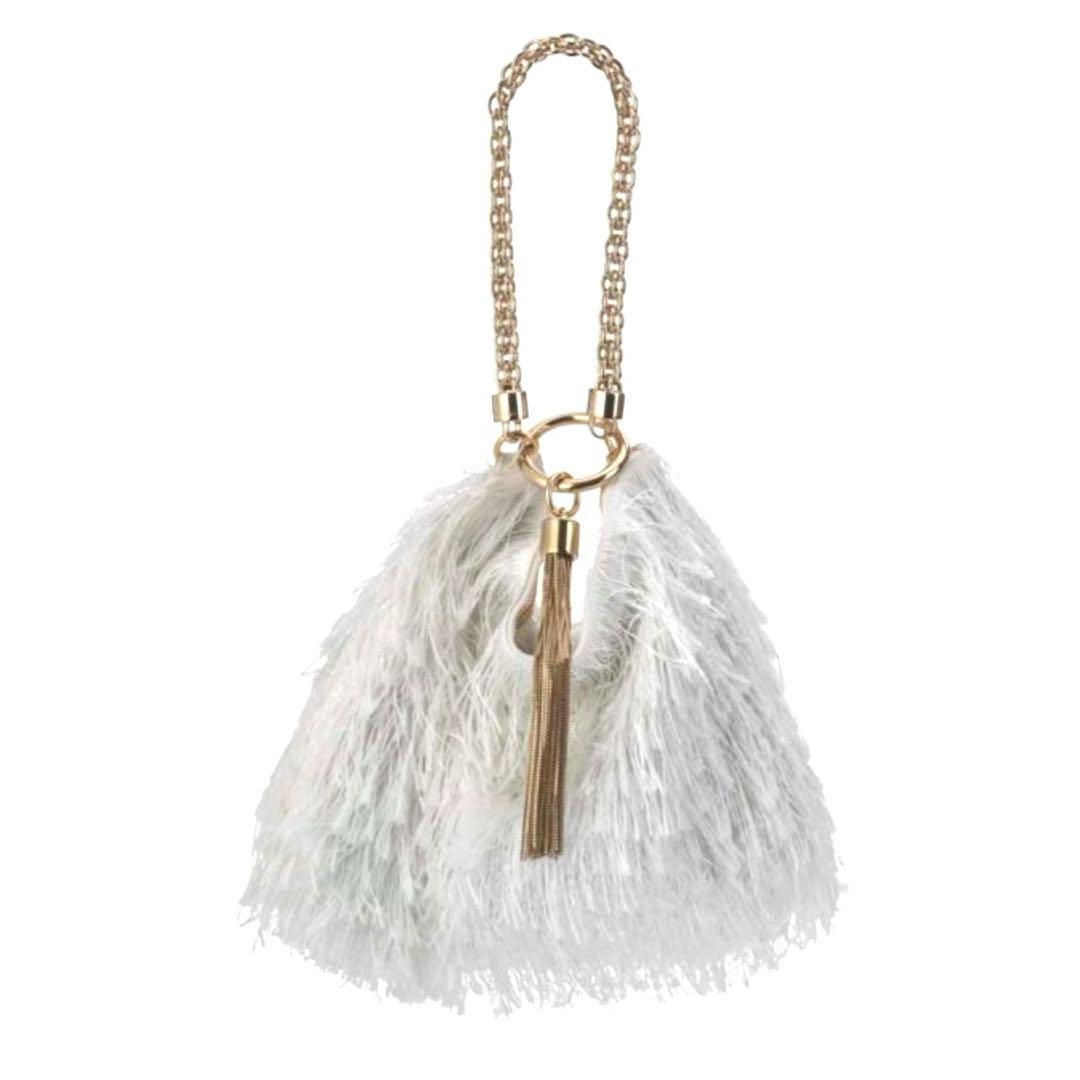 JIMMY CHOO ジミーチュウ CALLIE TIF サテン クラッチバッグ