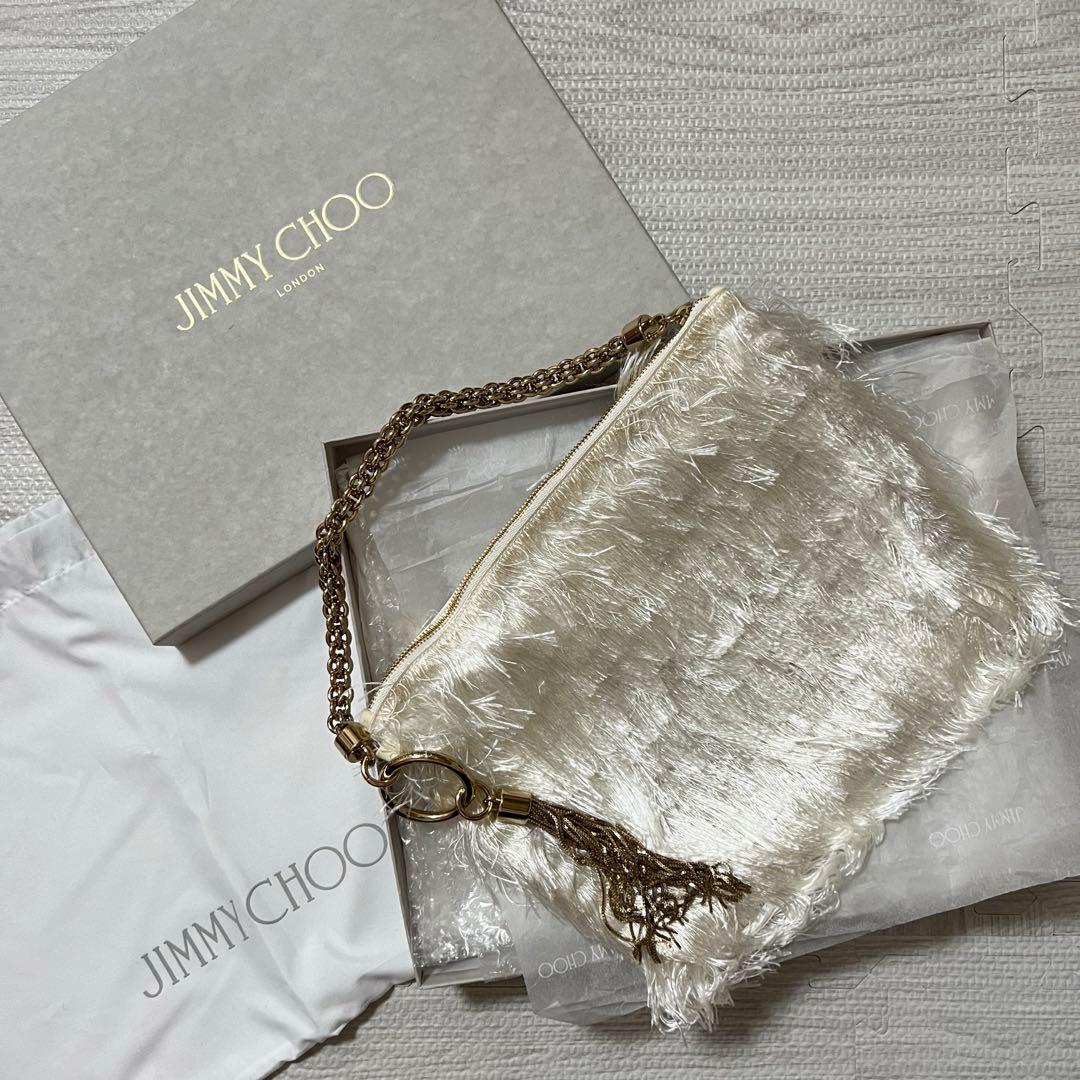 JIMMY CHOO ジミーチュウ CALLIE TIF サテン クラッチバッグ