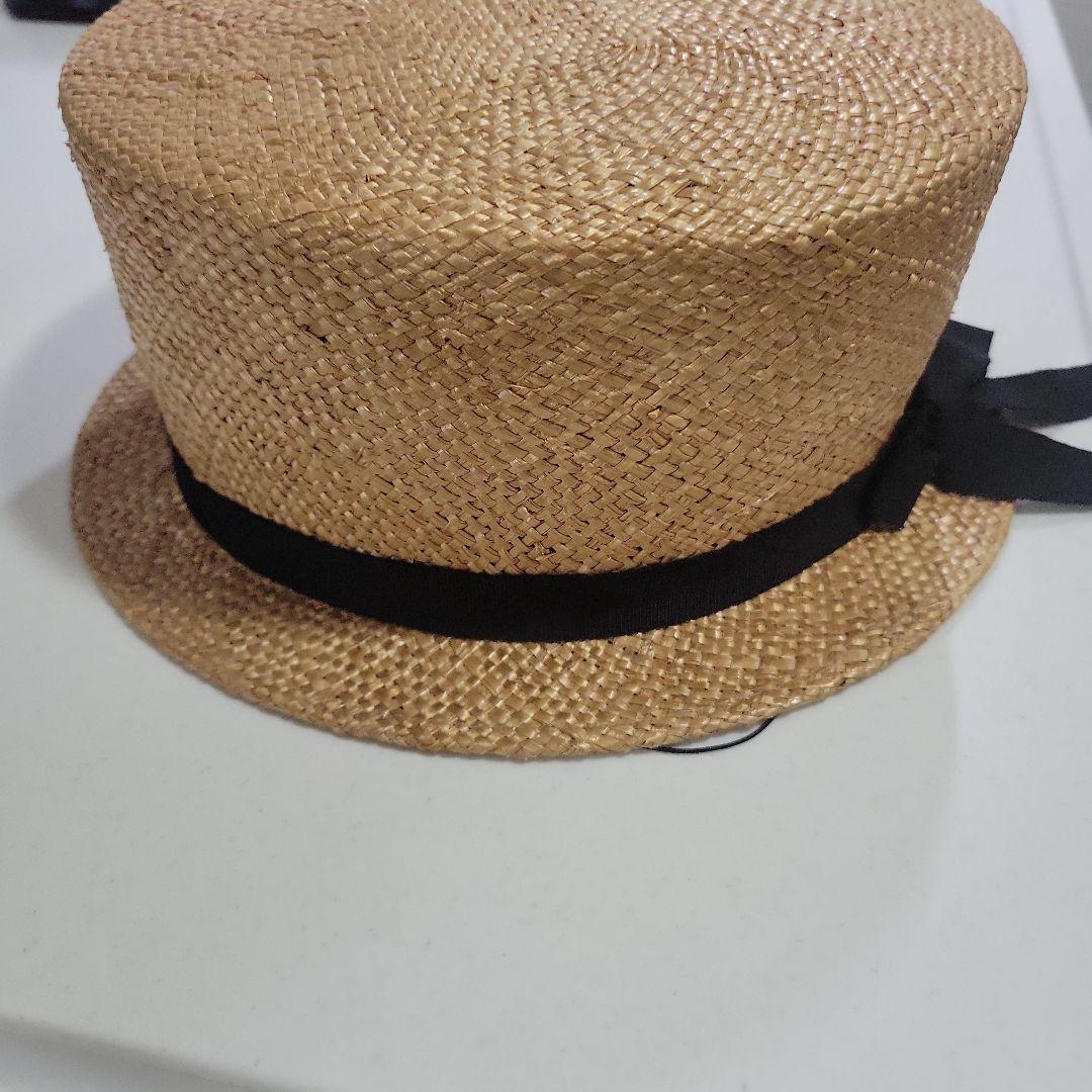 カワムラ帽子店、瑠璃、草木染めリボン、カンカン帽