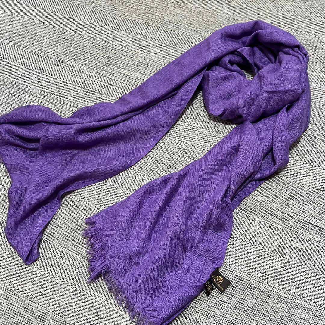 ロロピアーナ　カシミヤシルク　イタリア製　大判ショール　ストール　パープル