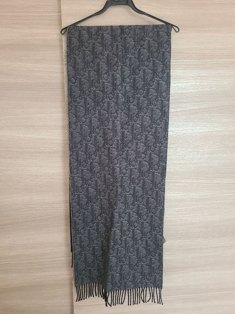 Dior ウールマフラー グレー ブラック