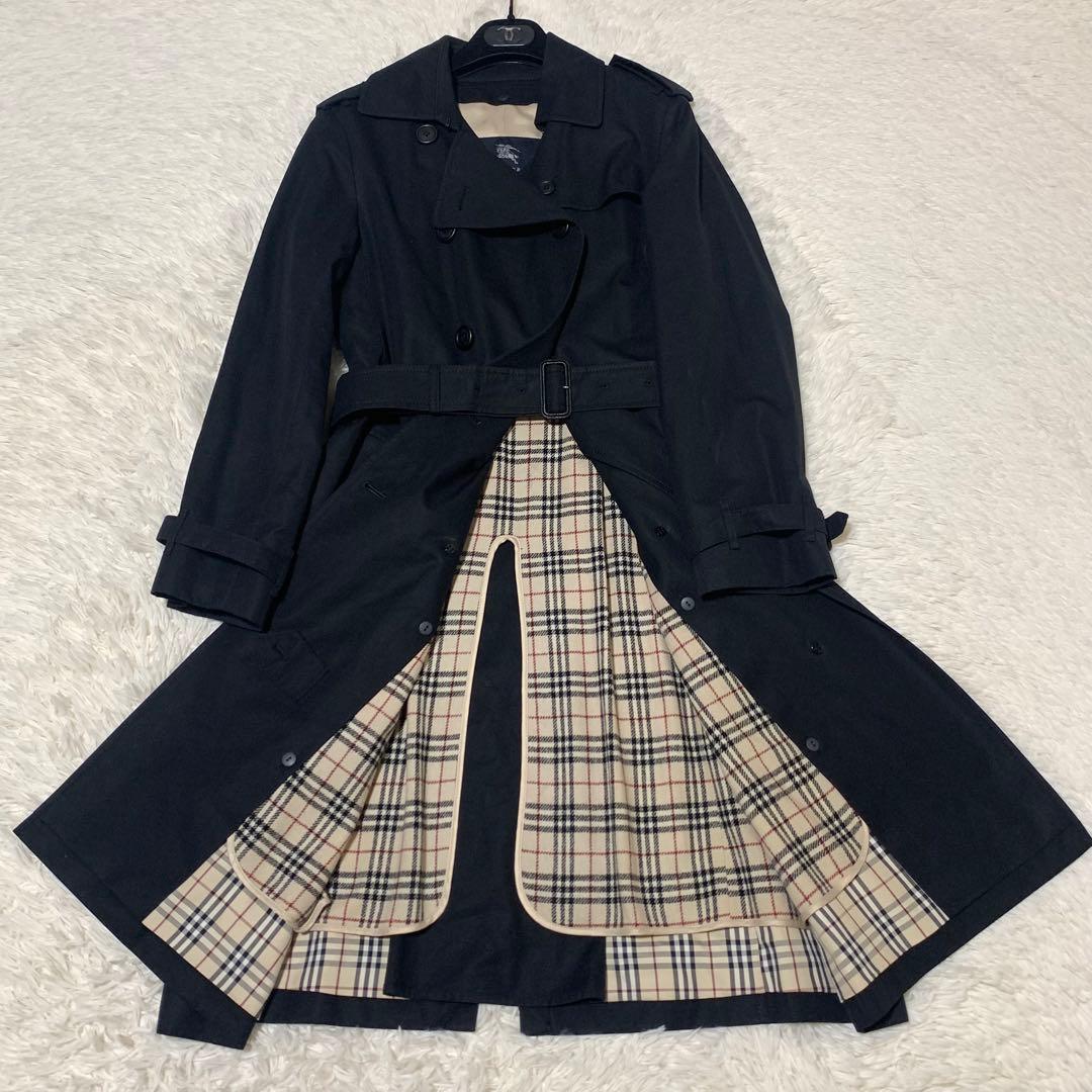 美品　バーバリーロンドン　トレンチ　ロング丈　　ライナー　ベルト　チェック　XL