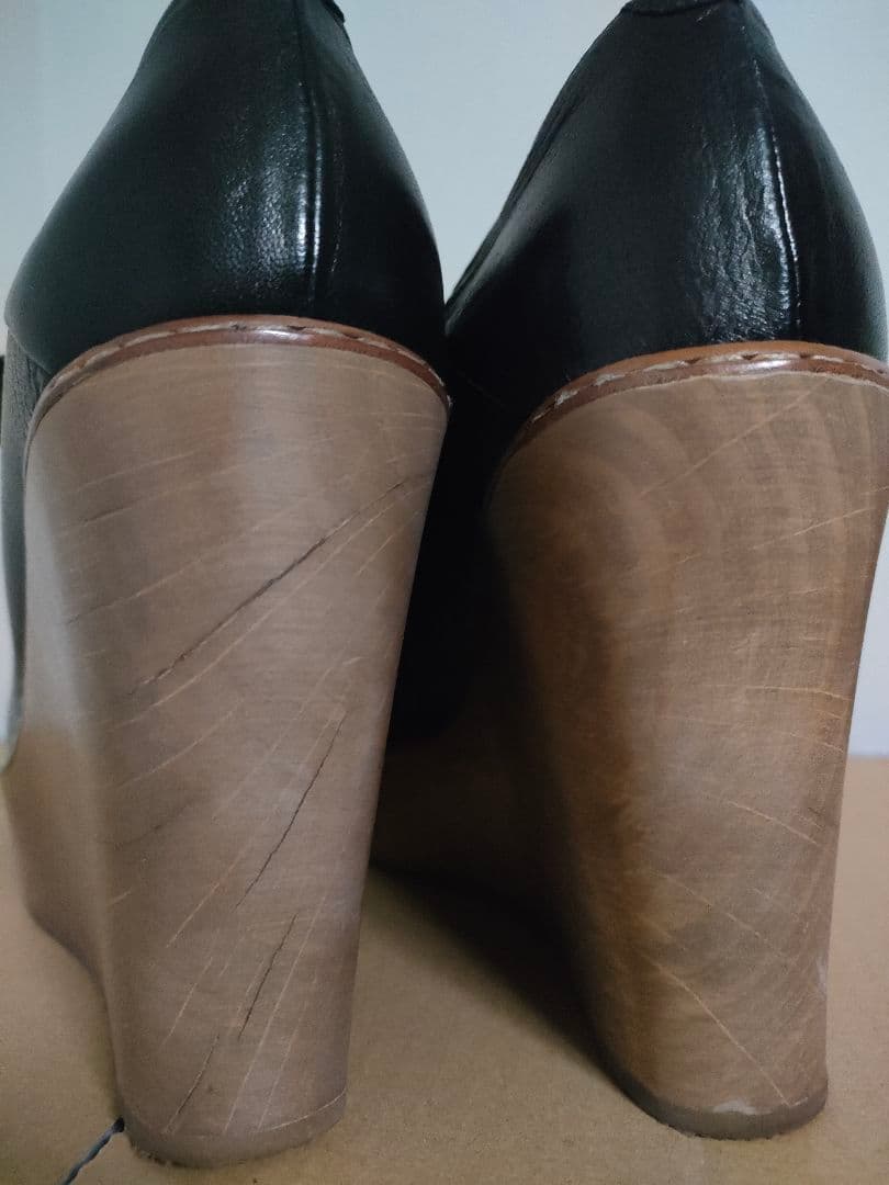 Chloe ブラックリボン結びプラットフォームヒール