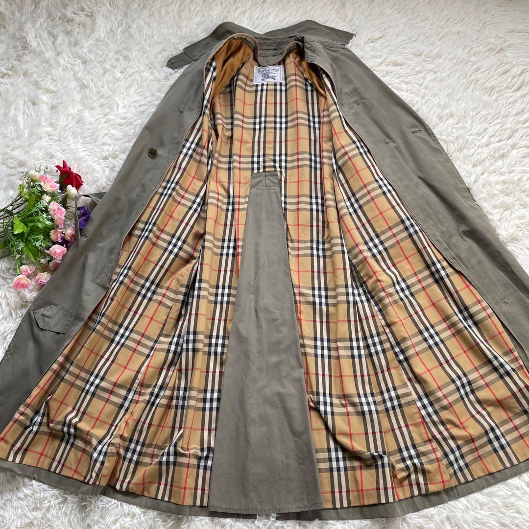 Burberrys バーバリーカーキトレンチコートノバチェックライナーベルト付属