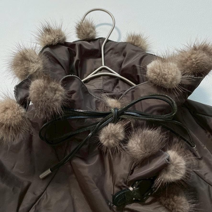 【66】エルマンノシェルヴィーノ　ミンクファー付き中綿ジャケット 42