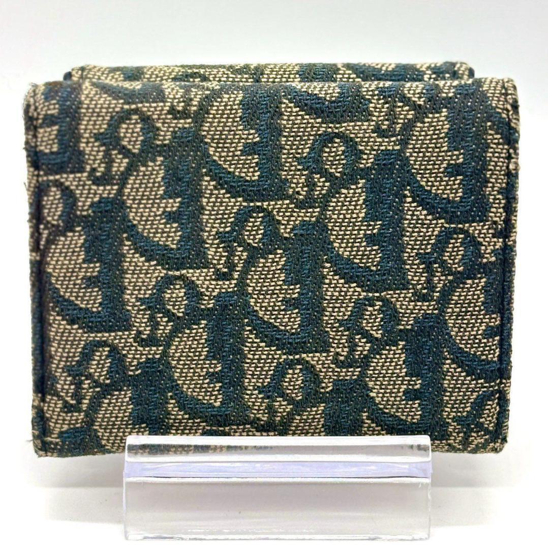 s*o様 クリスチャンディオール 三つ折り財布 トロッター柄 Dロゴ キャンバス