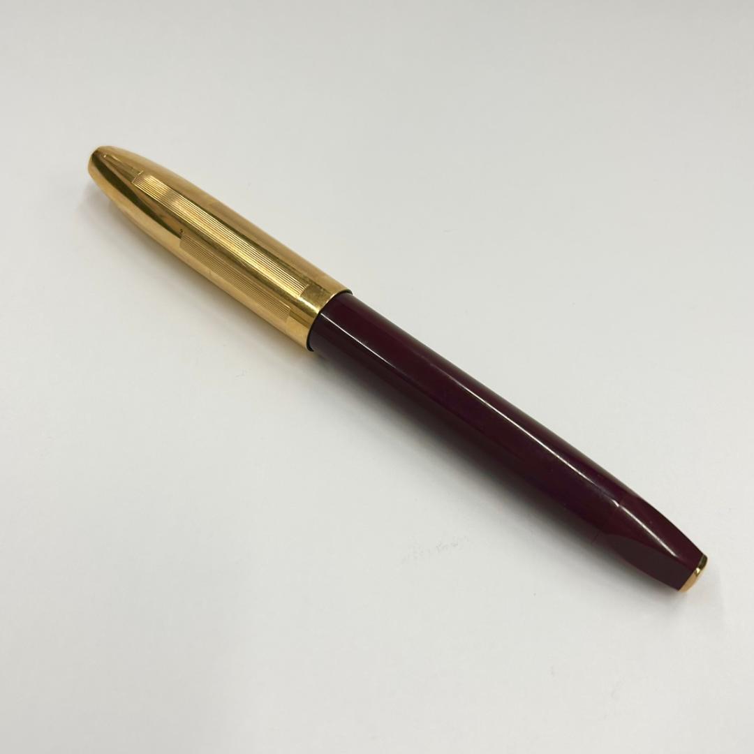 SHEAFFER シェーファー 万年筆 ペン先14K えんじ色×ゴールド