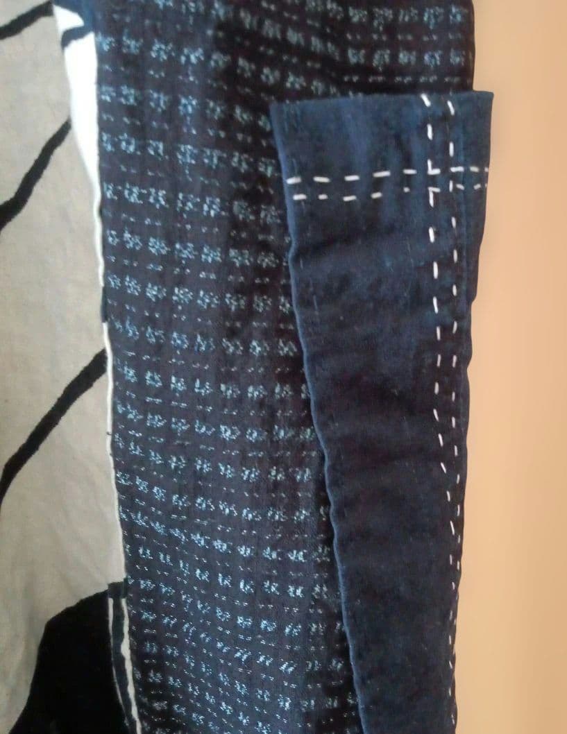 紫さん専用筒描と久留米絣家紋（丸に根笹）ワンピース