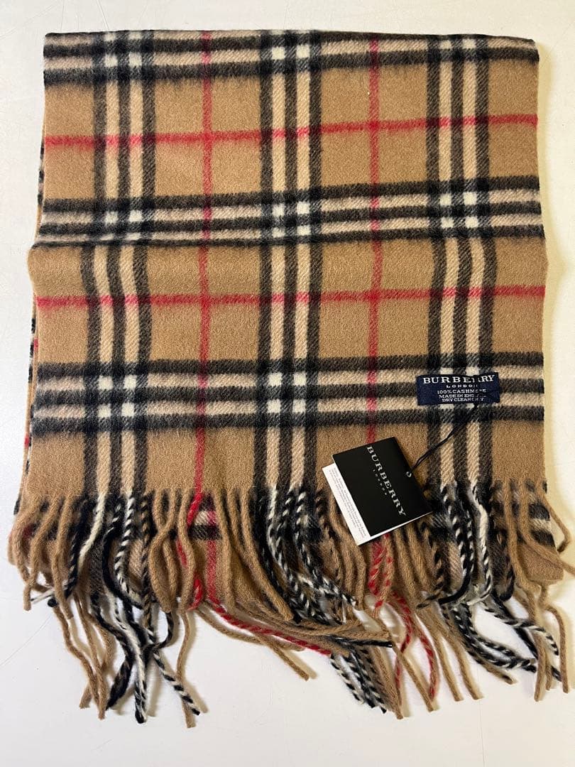 G609 未使用 タグ付き BURBERRY LONDON マフラー カシミア