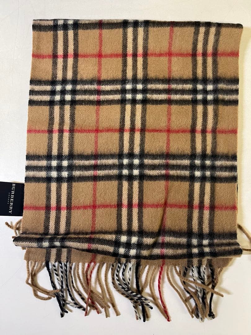 G609 未使用 タグ付き BURBERRY LONDON マフラー カシミア