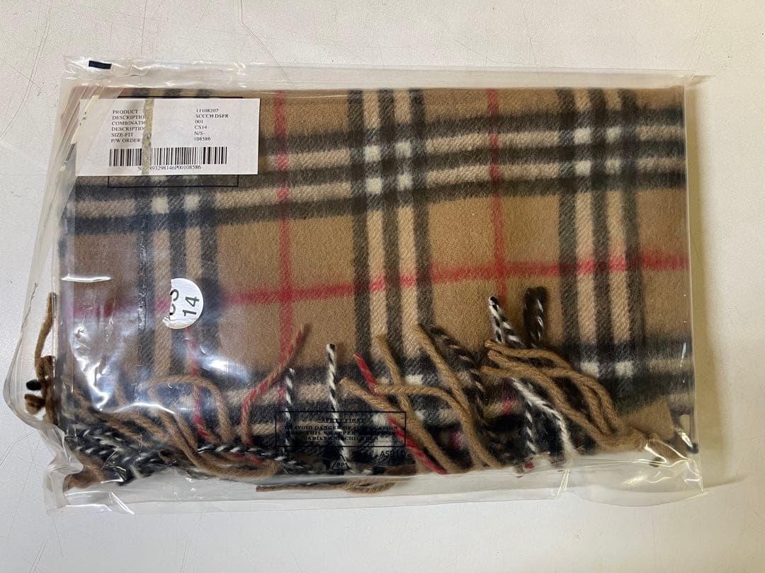 G609 未使用 タグ付き BURBERRY LONDON マフラー カシミア