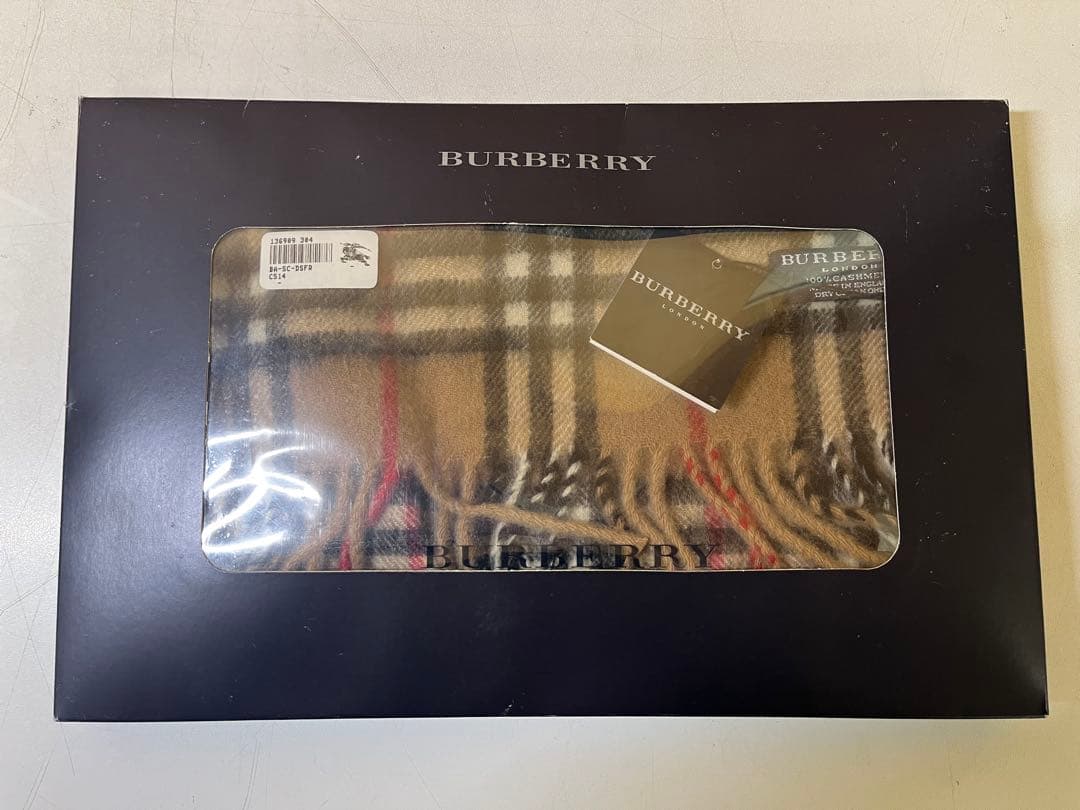 G609 未使用 タグ付き BURBERRY LONDON マフラー カシミア