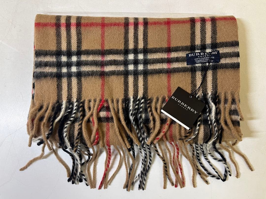 G609 未使用 タグ付き BURBERRY LONDON マフラー カシミア