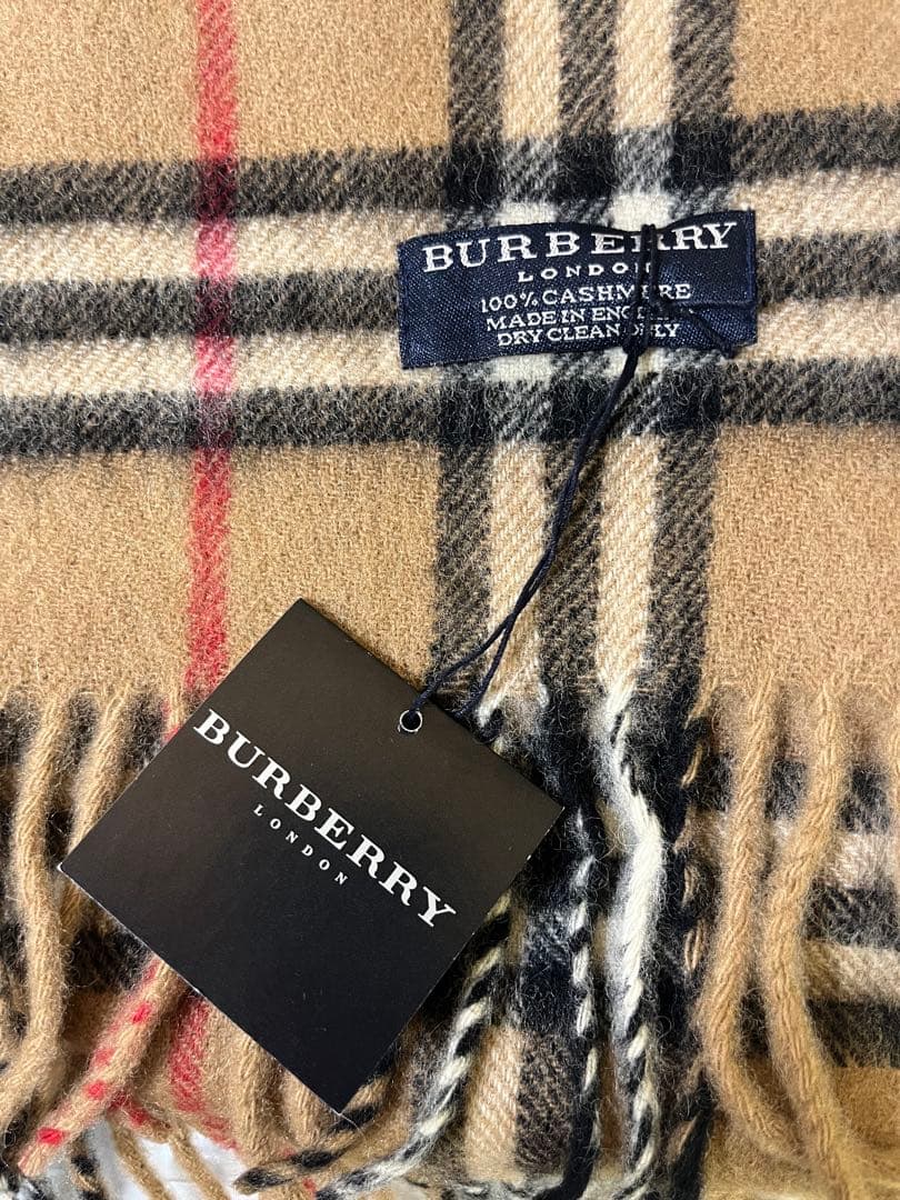 G609 未使用 タグ付き BURBERRY LONDON マフラー カシミア
