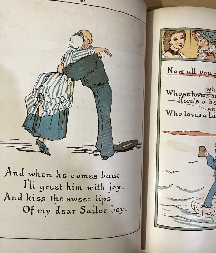 No416希少 アンティーク 古書 洋書 絵本 ビクトリアン 児童書 民謡 童謡