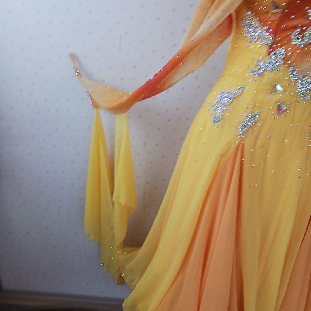 社交ダンスドレス オレンジと黄色のグラデーション